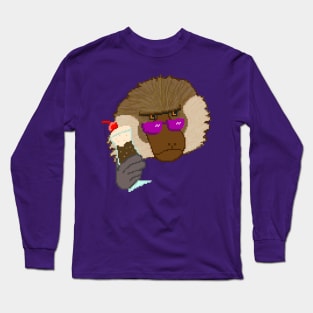 Cool baboon with icecream float Long Sleeve T-Shirt